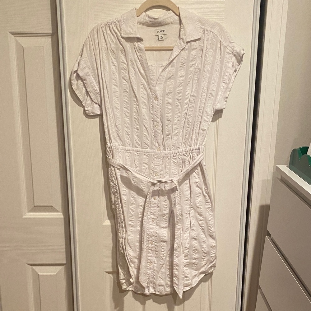J. Crew White Textured Dress